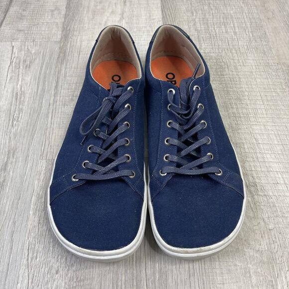 Origo Barefoot Everyday Gen 3 Mens 12 Canvas Cotton Shoes Navy Blue EUC Vivio S - Picture 3 of 10